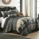Donna Sharp Bear Walk Plaid **king** Quilt Lodge Cabin Woodland Trees Green New. Fixed Price $140.00.