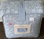 Laura Ashley Blue Floral Cotton Jacquard King Comforter Set. Fixed Price $139.99.