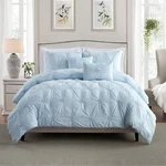 Swift Home Floral Pintuck 3-PIECE Comforter Set Baby Blue Full/queen. Fixed Price $67.89.