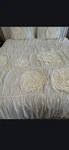 Lush Decor Serena 3 Piece Comforter Set, King, Ivory, W/ 4 Matching Curtains. Fixed Price $75.00.