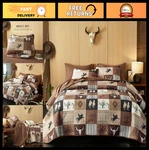 Southwestern Aztec Quilt Set - Rustic Cowboy Horse Pattern, Reversible Bedspread. Fixed Price $77.99.