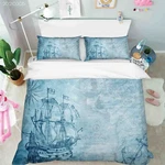 3D Anchor Ship Compass Blue Quilt Cover Bedding Sets Pillowcases 64. Fixed Price $78.79.