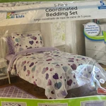 Mainstay Girl 5 Piece Coordinated Twin Bedding Set Heart. Fixed Price $59.00.