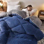 Reversible Sherpa Comforter Plush Double-sided 3D Jacquard Bedding Bedroom. Fixed Price $32.35.