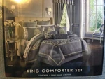 J Queen New York Aurora 4 Pc King Embroidered Bedroom Set Comforter Shams Skirt. Fixed Price $324.95.