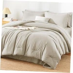 Himeet Comforter Set - 7 Pieces Bed In Bag Size, Luxury Queen Beige. Fixed Price $57.70.