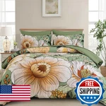 Xruibed Queen Comforter Set 7 Pieces Green Floral Size. Fixed Price $85.97.