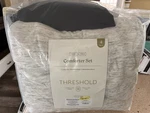 Threshold 4-PIECE Comforter & Decorative Pillows Set Waffle, Gray, Twin/twinxl. Fixed Price $31.99.