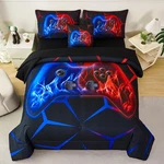 Zsyayaha 6 Pieces Red And Blue Gamer Comforter Set Boys Kids Full Bedding. Fixed Price $95.52.
