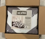 Mi Zone Comforter Set 4-PCS Gray/white Strips Full/queen Size. Fixed Price $60.00.