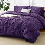 Cozylux Comforter Set Purple, 7 Pieces Pintuck Bed A Queen,. Fixed Price $85.87.