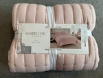 New Shabby Chic Cotton Pink Embroidered Hearts 3-PIECE King Quilt & Sham Set. Fixed Price $69.95.