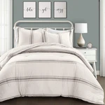 Lush Decor Stripe Reversible Cotton Comforter Set Cozy Farmhouse Bedding. Fixed Price $152.04.