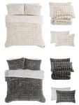 Frye Luxury Bubble Faux Fur Comforter 3 Piece Queen Set, Reversible Choic Colors. Fixed Price $239.95.