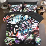 Urban Modern 7-PC Queen Comforter Set With Pillowcases & Shams, Graffiti Design. Fixed Price $116.99.