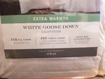 The Seasons Collection White Goose Down Comforter Extra Warmth Brand New Twin. Fixed Price $159.99.
