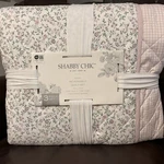 Shabby Chic Green Floral Pink Gingham King Reversible Quilt Set 106 X92. Fixed Price $125.96.