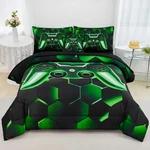Gaming Comforter Set Queen Size 6PCS Teen Boy Video Game Bed Bag C.... Fixed Price $60.03.