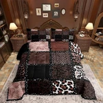 Erosebridal Brown Leopard Print Queen Comforter Set Kids Teens Adults,animal. Fixed Price $84.07.