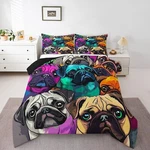 Comforter Lovely Dog Bedding Sets Colorful Pugs Kid.... Fixed Price $68.44.