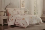 Lillian August Comforter Set 5PC Full Queen 100%COTTON Peach Meadow Blush Floral. Fixed Price $124.99.