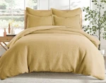 Levtex Cloud Waffle Ochre Textured 3PC King Comforter Set Nwt. Fixed Price $132.99.