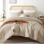 Sleep Comfortably Your Dorm - Twin Khaki Comforter Set. Fixed Price $74.99.