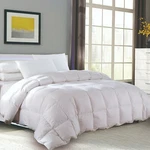 Striped White Duck Down Comforter All Season Fill Weight 300TC. Fixed Price $199.99.