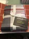 Eddie Bauer 2PC Twin Normandy Plaid Duvet Set Black: Microfiber,. Fixed Price $12.75.