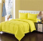 Tache 3-4 Piece 100% Cotton Solid Bright Neon Yellow Box Stitched Comforter Set. Fixed Price $159.90.