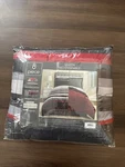 Fairfield Square Collection 8PC Queen Comfortable Set Austin Red Stripe Bedding. Fixed Price $65.00.