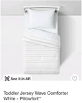 Pillowfort Toddler Comforter White 42IN X 58IN Raised Wavy Jersey Knit Pattern. Fixed Price $11.00.