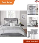 Transform Your Bedroom With Luxury Jacquard Comforter Set - Queen Size Bedding. Fixed Price $160.99.
