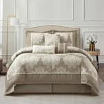 Nanshing 7PC King Therese Comforter Set Beige. Fixed Price $42.99.