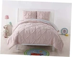 CS2013BGFQ-1500 Pleated Reversible Comforter Set Full/queen Blush/silver. Fixed Price $37.67.