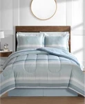Fairfield Square Collection Austin Stripe/solid 8 Pc. Queen Comforter Set. Fixed Price $25.20.