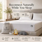 Grounding Bed Sheet King Organic Cotton Silver Fiber Sleep Recovery Set. Fixed Price $79.99.