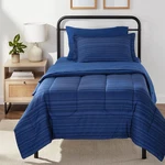 Twin/twin Xl Comforter Set With Sheets, 5-PIECE Blue Calvin Striped Bedding, Lig. Fixed Price $57.62.