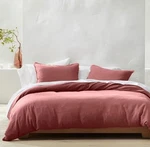 New Casaluna Heavyweight Linen Blend Duvet Cover Set - King Rose Pink With Shams. Fixed Price $165.00.