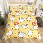 Cute Duck Duvet Coveset,cartoon White Goose Bedding For Kids Boys Girls,hand. Fixed Price $16.50.