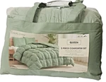 Casual Living Zuri Mega Puff 3-PC Reversible Comforter Set, Queen Green 90"X92". Fixed Price $50.00.