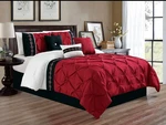 Grand Linen 7 Pieces (california) King Size Burgundy Red/black/white Doub.... Fixed Price $91.73.