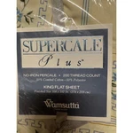 Wamsutta Supercale Plus King Flat Sheet Floral Greek Key 200TC Made Usa. Fixed Price $39.99.