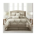 Stratford Park Beige Comforter King SIZE,7 Pieces Jacquard Bedding Set, A.... Fixed Price $138.80.
