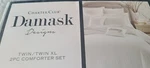 Charter Club 2PC Comforter & Sham Set Twin Xl 86 70" Macy's Damask Design -nwt. Fixed Price $99.00.