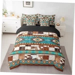 Boho Comforter Set With Sheets Size Southwest Native American King Brown Blue. Fixed Price $100.54.
