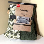 Wrangler 3-PIECE King Green Aztec Plush Reversible Quilt Set Nwt Heavy. Fixed Price $125.00.