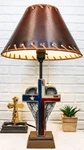 Country Western Texas Lone Star State Flag With Silver Angel Wings Table Lamp. Fixed Price $74.99.