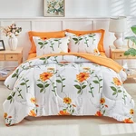 Joyreap 7 Piece Bed Bag King Floral Comforter Sheet Set Orange Yellow. Fixed Price $79.18.