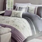 Madison Park 7 Piece Comforter Set Sutton Queen - Lavender Beautiful Stitching. Fixed Price $50.00.